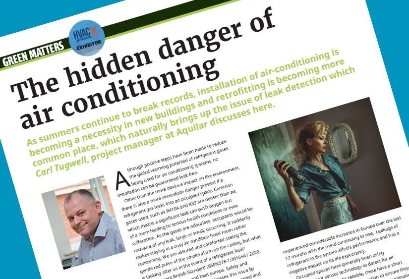 AQUILAR AIR CONDITIONING LEAK DETECTION FEATURE IN ACR NEWS